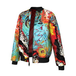 Blousons bombardiers confortables et grande taille de qualité supérieure fabriqués sur mesure blousons bombardiers en satin à sublimation pour adultes - Product Image 2