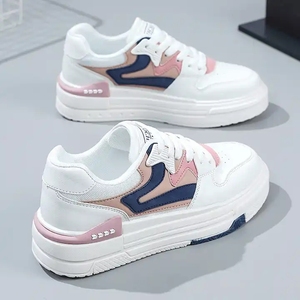 Baskets noires épaisses à bout rond, à lacets, sportives, avec empeigne en maille, semelle extérieure en caoutchouc, toutes saisons, chaussures tendance en PU - Product Image 4