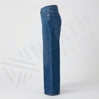 Jeans pour femmes à jambe large et taille haute, vêtements occidentaux, coton respirant, jeans décontractés à jambe droite, tendance de la mode, pantalon streetwear