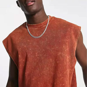 Men Oversized Casual Street Acid Washed Tank <b>Tops</b> Summer Fashion <b>Distressed</b> Custom Logo Tank <b>Tops</b> Cotton Street Wear Vests - Product Image 4