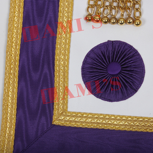 Fabriqué en usine maçonnique Regalia tablier or personnalisé broderie à la main franc-maçons Regalia tablier à vendre - Product Image 4