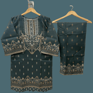 Costumes pakistanais prêts à l'emploi pour femmes Khadi Net tissu au Pakistan Kurta pantalon femmes robe femmes vêtements robe pakistanaise - Product Image 1