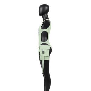 Traje de Baño Premium para Mujer en Nailon y Spandex GSM, Color Verde Menta con Paneles Laterales Negros, Logotipo Personalizado por Transferencia Térmica - Product Image 3