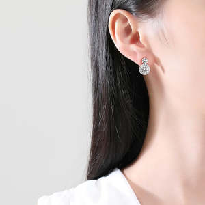 3 Ct Round Moissanite <b>Drop</b> Stud Earrings Elegant Studs for Women - Product Image 5