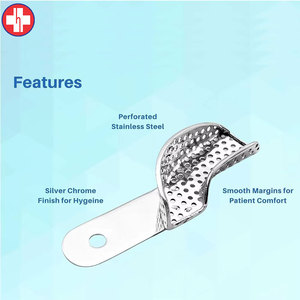 Juego de bandejas de impresión dental lisas de 9 cucharas de impresión de alta calidad de acero inoxidable - Product Image 4
