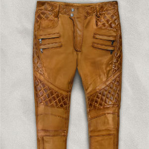 Pantalon en cuir PU imprimé avec logo personnalisé en gros pour hommes pantalon en cuir synthétique noir à la mode pour l'automne et l'hiver - Product Image 6