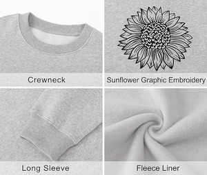 <b>Women</b> Casual Floral Print Long Sleeve Pullover <b>Tops</b> Lightweight Sublimated Sweatshirt Casual Solid Knitted Hoodies <b>for</b> Woman - Product Image 4