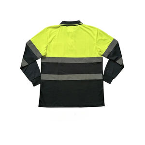 Polos de trabajo de seguridad reflectantes de manga larga de poliéster de alta calidad para hombres logotipo personalizable diseño transpirable nuevo al por mayor - Product Image 4