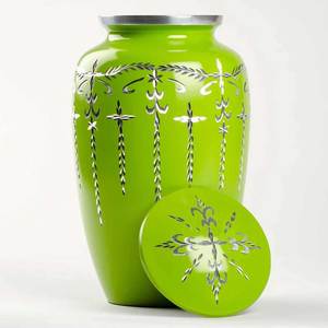 โกศใส่เถ้ากระดูกโลหะทำมือจากอินเดียสำหรับสัตว์เลี้ยงและทารกขี้เถ้างานศพสไตล์ยุโรป - Product Image 4