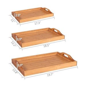 Plateau de service rustique en bois avec vernis naturel parfait pour la décoration de style ferme, les repas en plein air ou les célébrations festives - Product Image 2