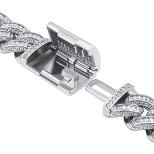 Collar de cadena de eslabones cubanos de 16mm, Diamantes de moissanita brillante de plata 925, joyería de declaración de Hip Hop completamente helada para hombres, bodas - Product Image 4