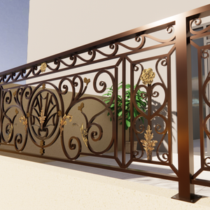 Rampe de balcon en fer forgé conçue sur mesure pour les espaces extérieurs et intérieurs avec des styles artistiques décoratifs et modernes - Product Image 3