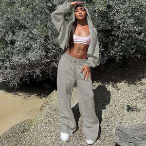 Ensemble survêtement en molleton respirant pour homme, hiver 2025, vêtements de sport décontractés, personnalisé, 2 pièces, sweat à capuche et pantalon tricotés, fermeture éclair, 100% coton - Product Image 4