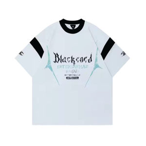 Camiseta de manga corta de punto de 275g de alta calidad con ajuste holgado de Color sólido personalizado para hombre Impresión directa digital con efecto de lavado desgastado - Product Image 2