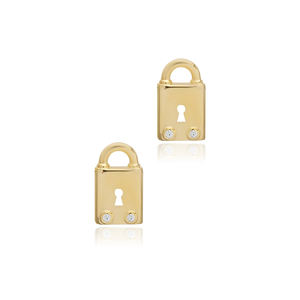 Boucles d'oreilles en pierre CZ en forme de serrure en gros bijoux en argent sterling 925 turcs faits à la main - Product Image 3