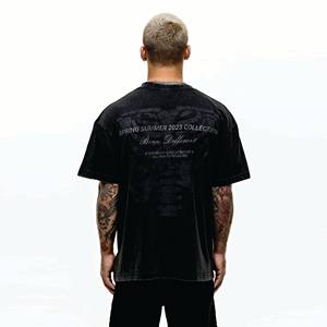 Camisetas de algodón orgánico Supima de bambú peinado 100% grueso Premium personalizadas para hombre, camisetas de gran tamaño con hombros caídos, camisetas con logotipo blanco en blanco a granel - Product Image 2