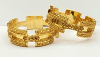 Ensemble de 2 bracelets pour femmes plaqués or 24 carats de Dubaï, de haute qualité, populaires, économiques, 3 GRM, accessoire de mode