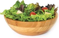 Vente en gros de saladier en bambou écologique bols de service de fruits pour salades pâtes légumes