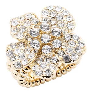 Anelli a grappolo di cristallo AB placcato in oro con intarsio alla moda a forma di cuore gioielli gioielli - Product Image 2