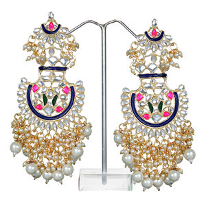 Contemporary Gold Plated Ethnic Beaded Hanging Earrings Durable Alloy Base Bridal Styling Party Wear Women Fashion Accessory - Product Image 2