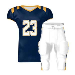 Uniforme de football américain de qualité supérieure de couleur verte avec nom d'épaule blanc et numéro de maillot américain et pantalon rembourré pour hommes - Product Image 3