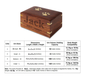 Personalized Rosewood Pet Urn Handcrafted Brass Paw Keepsake Box Memorial Urn Box Thoughtfully Designed Burial <b>Casket</b> - Product Image 5