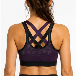 Soutien-gorge de sport pour femme, idéal pour la course, la gym, le yoga et le fitness, rembourré, bretelles réglables, maille respirante sur le devant, écologique - Product Image 3