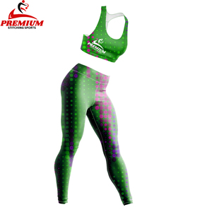 Femmes 2 pièces entraînement Yoga porter ensemble séchage rapide plissé Yoga soutien-gorge et Compression extensible femmes Legging Yoga ensemble prix de gros - Product Image 4