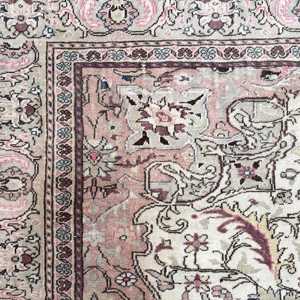 พรมตุรกี 0.5x9.4 ฟุต สีเบจชมพูไล่เฉด พรมวินเทจทำจากขนสัตว์ - Product Image 4