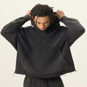 Sweat à capuche de bonne qualité OEM personnalisé poids lourd vintage vieilli lavé hiver coupe régulière logo personnalisé pour hommes - Product Image 1