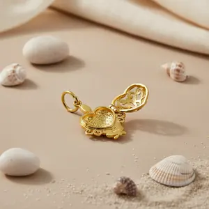 Women's <b>Gold</b> Plated <b>Heart</b> Pendant <b>Locket</b> Necklace Elegant Fine Pendants & Charms Gift - Product Image 2