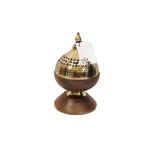 Natural <b>Wood</b> with Metal Top work Incense <b>Burner</b> bakhoor Container <b>for</b> Home Aromatic Fragrance Decorative Incense Holder - Product Image 1