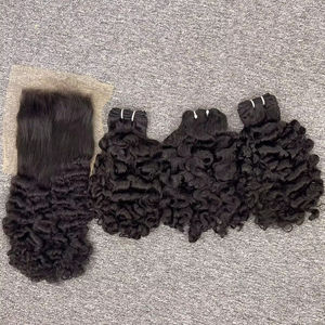 Precio de fábrica al por mayor, proveedor de pelo rizado birmano, pelo virgen rizado profundo humano sin procesar para mujeres - Product Image 1