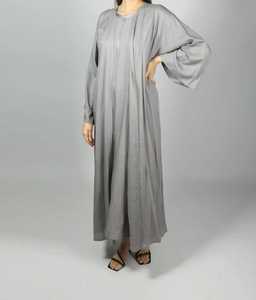 2025 Custom Made Women's <b>Linen</b> Abayas High Quality blue Color Modest & Casual Style Low Price & MOQ ODM Supply - Product Image 3
