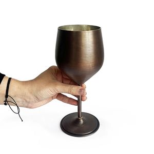 Copa de vino de aspecto antiguo, copa de cobre de Gall, Color cobre pulido - Product Image 6