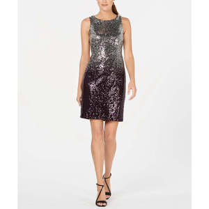 Abito tubino grigio con paillettes Calvin Klein da donna, taglia 12 - Vita naturale - Product Image 1