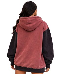 เสื้อฮู้ดลายแมวซามูไรสีแดงสนิม ผู้หญิง ทรงโอเวอร์ไซส์ สไตล์สตรีทแวร์ เสื้อพูลโอเวอร์ผ้าฟลีซ มีฮู้ด สวมใส่สบาย เหมาะสำหรับฤดูหนาว - Product Image 2