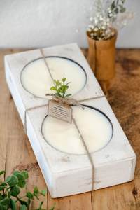 Portavelas de madera mediano de diseño moderno y tazón de masa de decoración navideña a precio de fábrica - Product Image 2