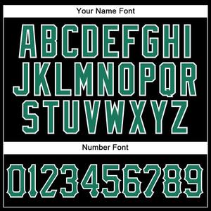 Camiseta de béisbol auténtica personalizada en verde Kelly-Estampado blanco con rayas negras - Product Image 5