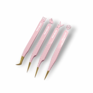 Meilleure poignée lite rose L botte et isolation couleur de peinture enduit extension de cils pince à épiler conception de cils en acier durable - Product Image 4