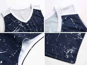 Ensemble d'uniformes de basketball décontractés pour hommes, nouveau style, respirant, imprimé par sublimation, 100 % polyester, sans manches - Product Image 4