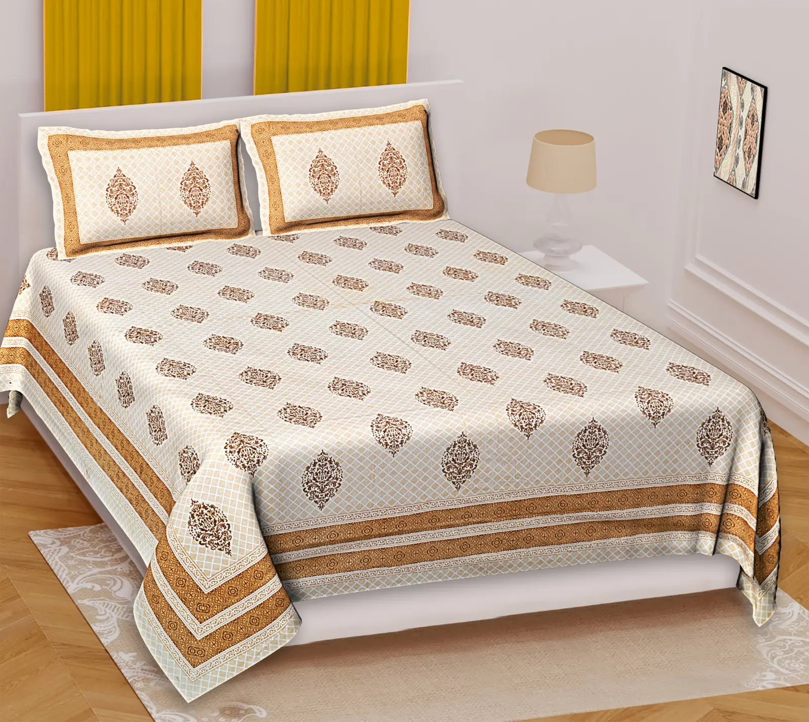 Newly design printed beautiful cotton Bed sheet available in bulk quantity at competitive prices from India