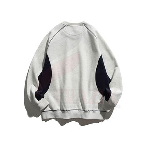 Sweat-shirts à col rond pour homme en coton 100% personnalisables, couleur unie, coupe ample, respirants, séchage rapide, logo personnalisé - Product Image 2