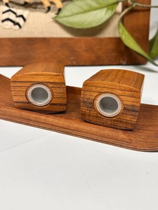 Ensemble sel, poivre et moutarde en bois de teck avec plateau assorti Ensemble d'épices en bois avec plateau Porte-sel, poivre et moutarde en teck - Product Image 2