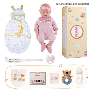 Poupées Reborn Babeside 16'' Poupée bébé fille réaliste en silicone endormie <span class=keywords><strong>Lucy</strong></span> Vente en gros Jouet réaliste Cadeau pour enfants - Product Image 5