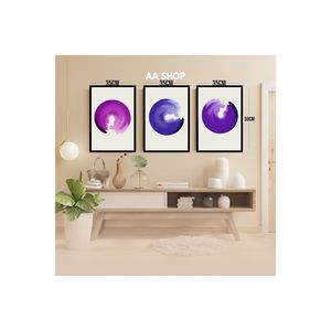 ชุดโครงโต๊ะ MDF 3 ชิ้น ดีไซน์ทันสมัย พิมพ์ลายสีสันสดใส ขนาด 50x35 ซม. สำหรับงานศิลปะติดผนังแบบมีกรอบ - Product Image 3