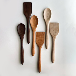 Batterie de cuisine naturelle spatule en bois outil de flipper pour la cuisson tourneur de cuisine en bois meilleure vente spatules - Product Image 4