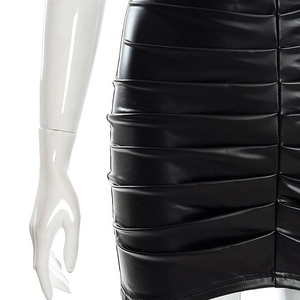 Hip Hop Style PU Leather Skirt Women Casual High Waist Straight Midi Sexy Skirt Solid Color <b>Pencil</b> Street Wear Skirt For Women - Product Image 3