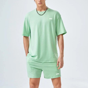 Conjunto de Dos Piezas Transpirable Unisex al por Mayor, Camiseta Oversize y Pantalones Cortos Lisos, Impresión de Logotipo Personalizado, Ropa Formal de Verano para Hombre y Mujer - Product Image 2