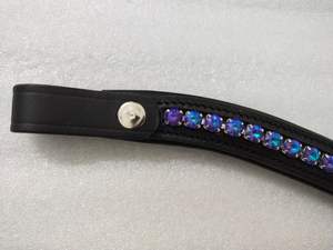 ADEEFA Bride de cheval bleue élégante et magnifique avec bride frontale à fermoir, fabriquée en cuir durable, directement d'Inde, la meilleure. - Product Image 2